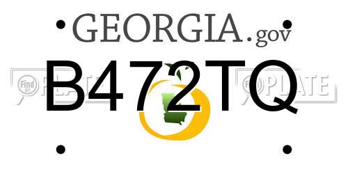 B472TQ Georgia License Plate