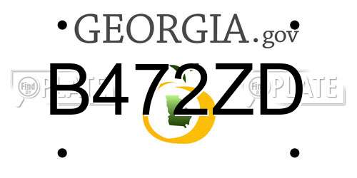 B472ZD Georgia License Plate