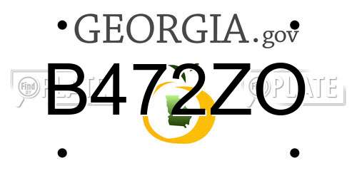 B472ZO Georgia License Plate