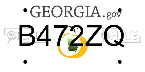 B472ZQ Georgia License Plate