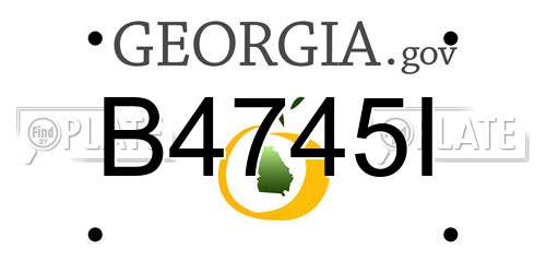 B4745I Georgia License Plate