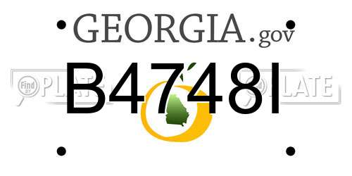B4748I Georgia License Plate