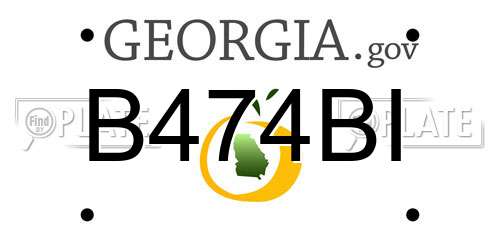 B474BI Georgia License Plate