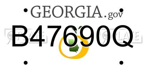 B47690Q Georgia License Plate