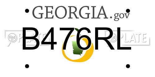 B476RL Georgia License Plate