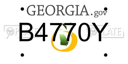 B4770Y Georgia License Plate