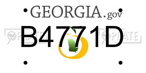 B4771D Georgia License Plate