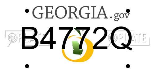 B4772Q Georgia License Plate
