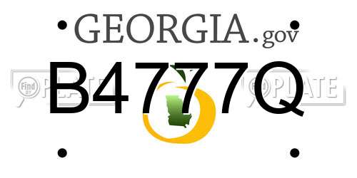 B4777Q Georgia License Plate