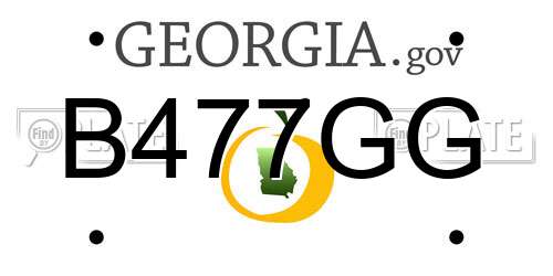 B477GG Georgia License Plate