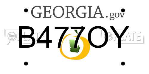 B477OY Georgia License Plate