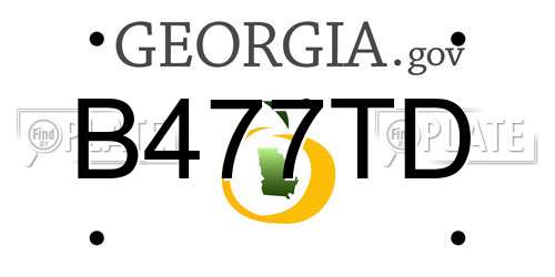 B477TD Georgia License Plate