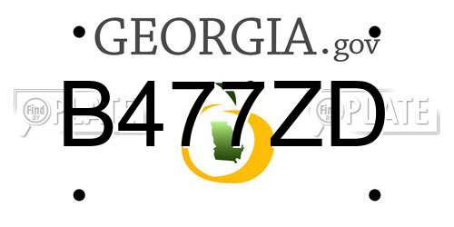 B477ZD Georgia License Plate