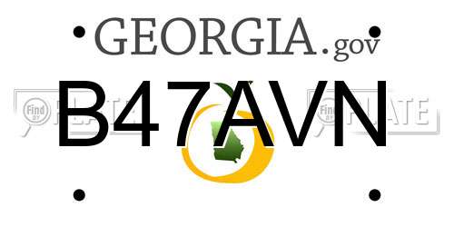 B47AVN Georgia License Plate