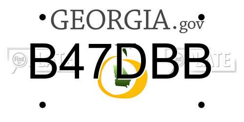 B47DBB Georgia License Plate