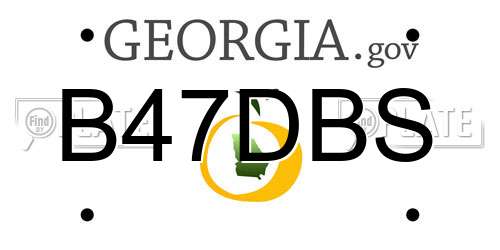 B47DBS Georgia License Plate