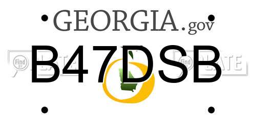 B47DSB Georgia License Plate