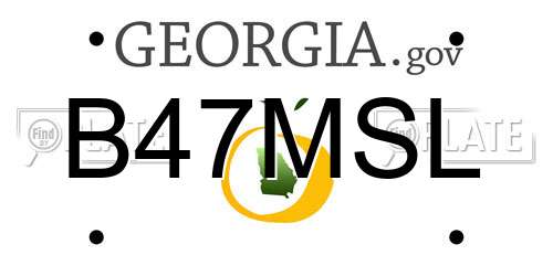 B47MSL Georgia License Plate