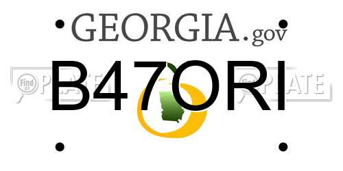 B47ORI Georgia License Plate