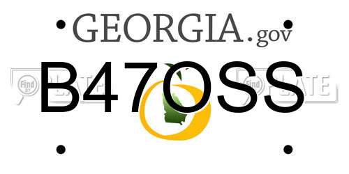 B47OSS Georgia License Plate