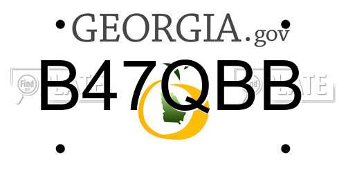 B47QBB Georgia License Plate