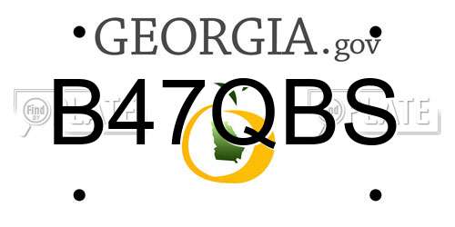 B47QBS Georgia License Plate