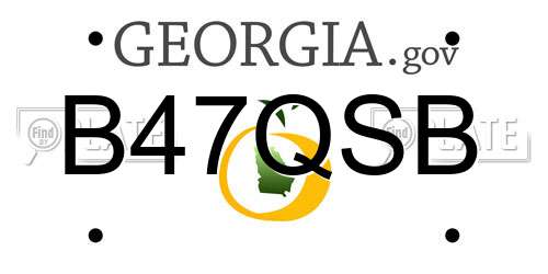 B47QSB Georgia License Plate
