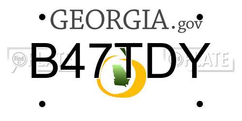 B47TDY Georgia License Plate