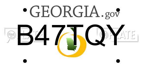 B47TQY Georgia License Plate