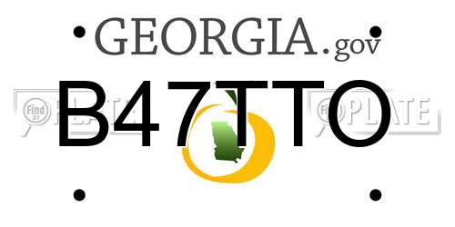 B47TTO Georgia License Plate
