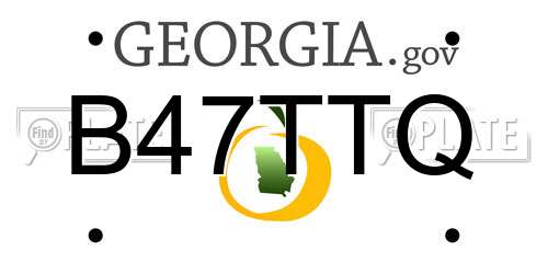 B47TTQ Georgia License Plate
