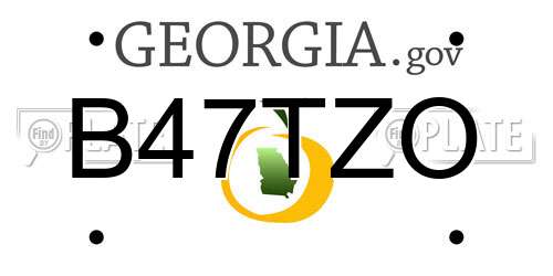 B47TZO Georgia License Plate
