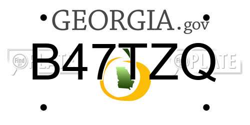 B47TZQ Georgia License Plate