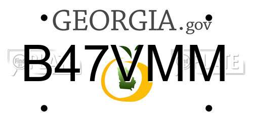 B47VMM Georgia License Plate