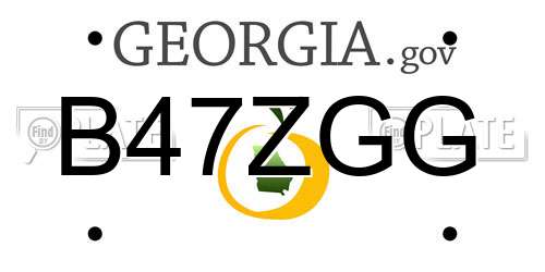 B47ZGG Georgia License Plate