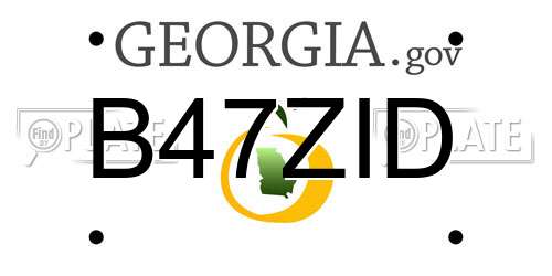 B47ZID Georgia License Plate