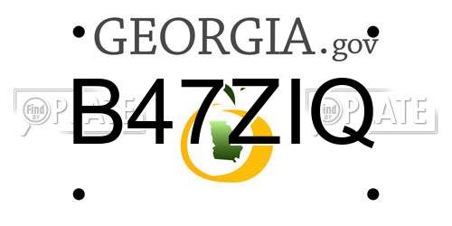 B47ZIQ Georgia License Plate