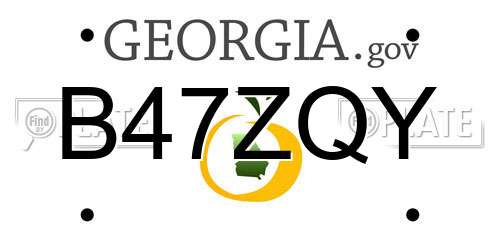 B47ZQY Georgia License Plate