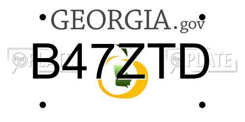 B47ZTD Georgia License Plate