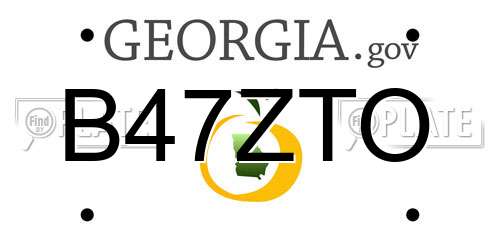 B47ZTO Georgia License Plate