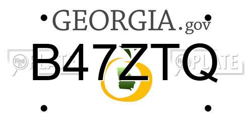 B47ZTQ Georgia License Plate