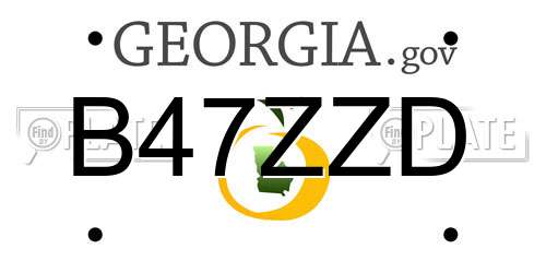 B47ZZD Georgia License Plate