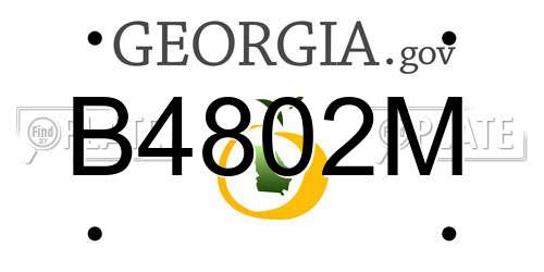 B4802M Georgia License Plate