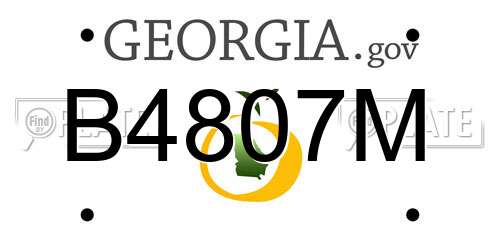 B4807M Georgia License Plate
