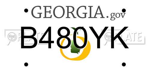 B480YK Georgia License Plate