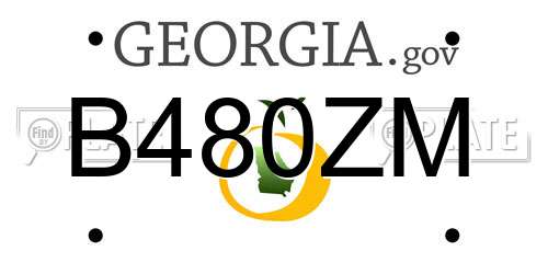 B480ZM Georgia License Plate