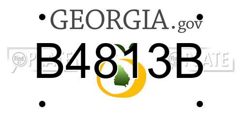 B4813B Georgia License Plate