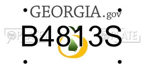 B4813S Georgia License Plate