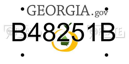 B48251B Georgia License Plate
