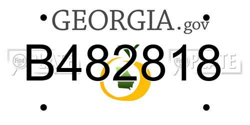 B482818 Georgia License Plate